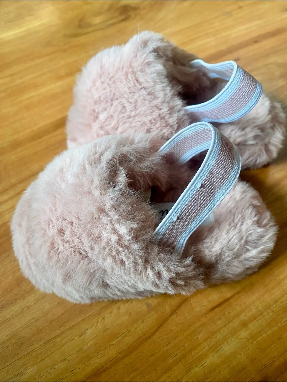 Kids Plush Slip-On Slippers with Elastic Back - Pink